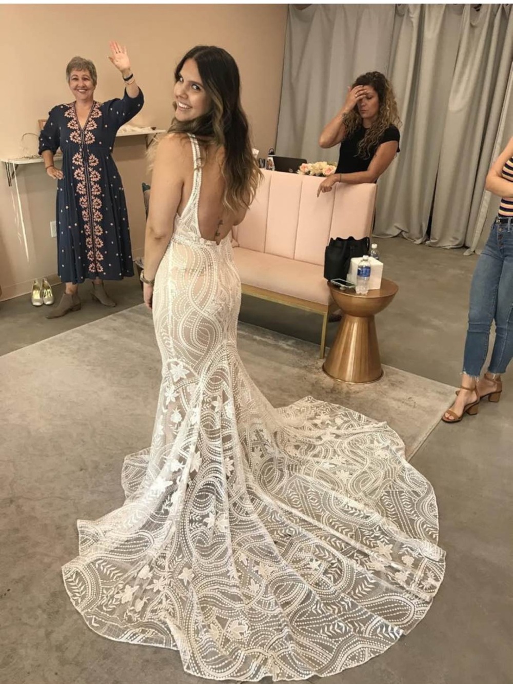 Lovers Society Charlie Ivory Lace Backless Mermaid Dress